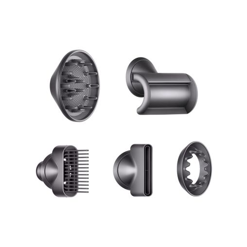 Фен Dyson Supersonic HD07 (фуксия/яркий никель) с 5 насадками и черным дорожным чехлом