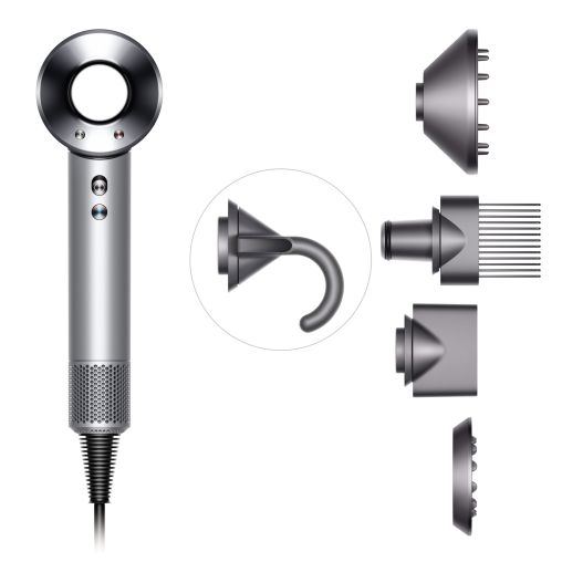 Фен Dyson Supersonic HD07 (белый) с 5 насадками
