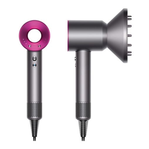Фен Dyson Supersonic HD03 (фуксия) с 4 насадками, черным дорожным чехлом и расческами