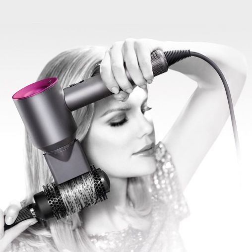 Фен Dyson Supersonic HD07 фуксия с 5 насадками в дорожном чехле и подставкой